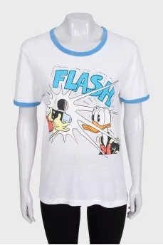 Біла футболка в принт by Gucci x Disney