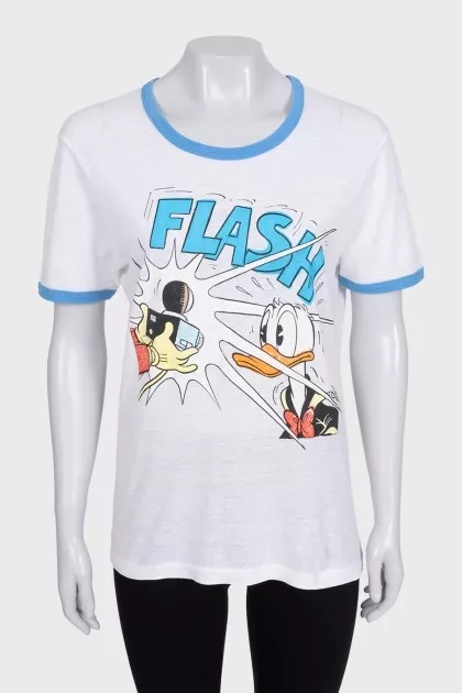 Белая футболка в принт by Gucci x Disney