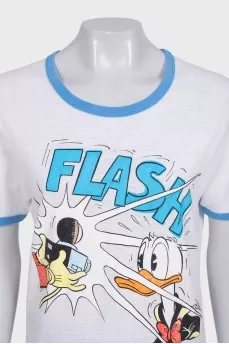 Біла футболка в принт by Gucci x Disney