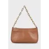 Brown leather shoulder bag
