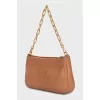 Brown leather shoulder bag