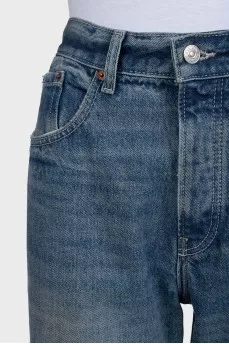 Blue jeans with a faded effect