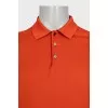 Men's orange polo shirt with buttons