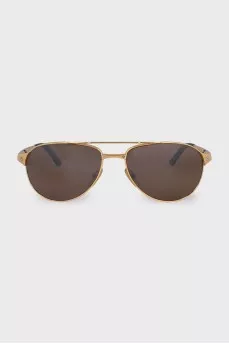 Aviator sunglasses with gold temples