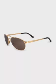 Aviator sunglasses with gold temples