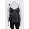 Black sleeveless top with zipper