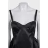 Black sleeveless top with zipper