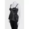 Black sleeveless top with zipper
