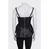 Black sleeveless top with zipper