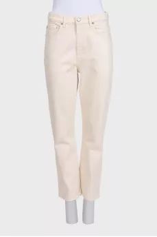 Beige straight jeans with tag