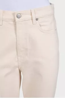 Beige straight jeans with tag