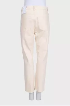 Beige straight jeans with tag