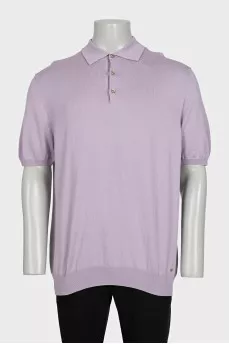 Men's purple button-down polo shirt