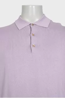 Men's purple button-down polo shirt