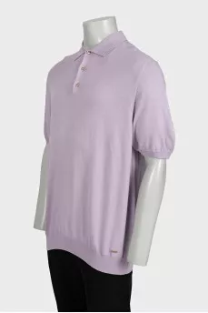 Men's purple button-down polo shirt