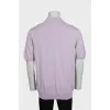 Men's purple button-down polo shirt