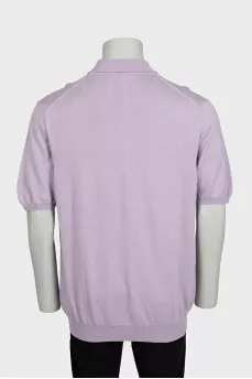 Men's purple button-down polo shirt