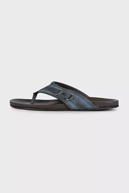 Men's leather flip-flops