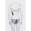 Beige two-piece swimsuit with tag
