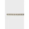 Reversible canvas and leather belt with gold logo