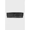 Black leather peplum