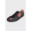 Men's Ace leather sneakers with embroidery