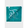 Green printed scarf