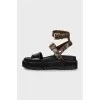 Strappy sandals with signature print