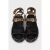 Strappy sandals with signature print