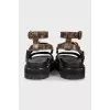 Strappy sandals with signature print