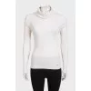 Beige wool and cashmere turtleneck