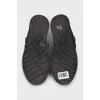 Black sneakers decorated with rhinestones