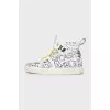 Men's white high-top sneakers with a print