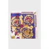Beige scarf with a colorful print
