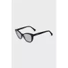 Cat eye glasses with black plastic frame