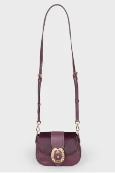 Bag with golden buckle and rhinestones with tag