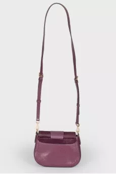 Bag with golden buckle and rhinestones with tag