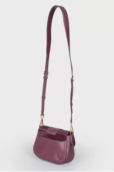 Bag with golden buckle and rhinestones with tag