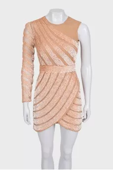 One-shoulder sequin embellished dress