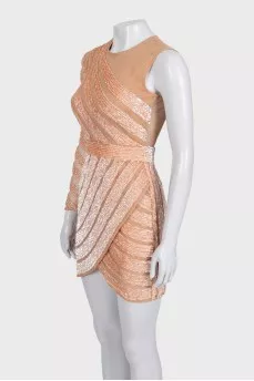 One-shoulder sequin embellished dress
