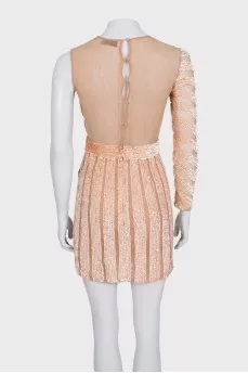 One-shoulder sequin embellished dress