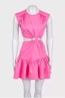 Pink dress with cutout waist and tag