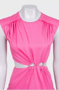 Pink dress with cutout waist and tag