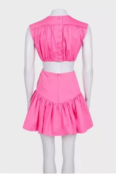 Pink dress with cutout waist and tag