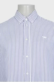 Men's striped print button-down shirt