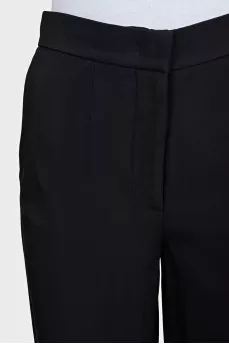 Black cropped high-waist trousers
