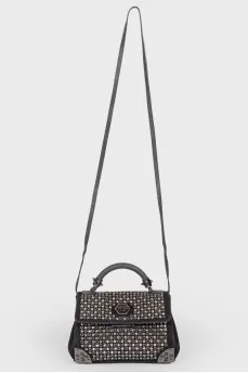 Black bag with spikes and rhinestones