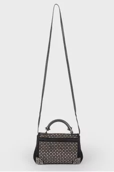 Black bag with spikes and rhinestones