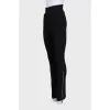 Black high-waisted trousers with rhinestones
