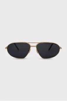 Black sunglasses with gold frames